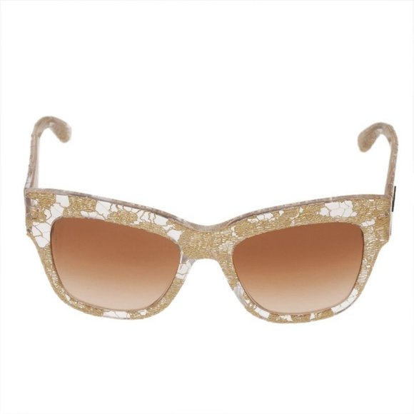 GLAM!! NEW! Dolce and Gabbana Gold Lace Sunglasses - Picture 10 of 10